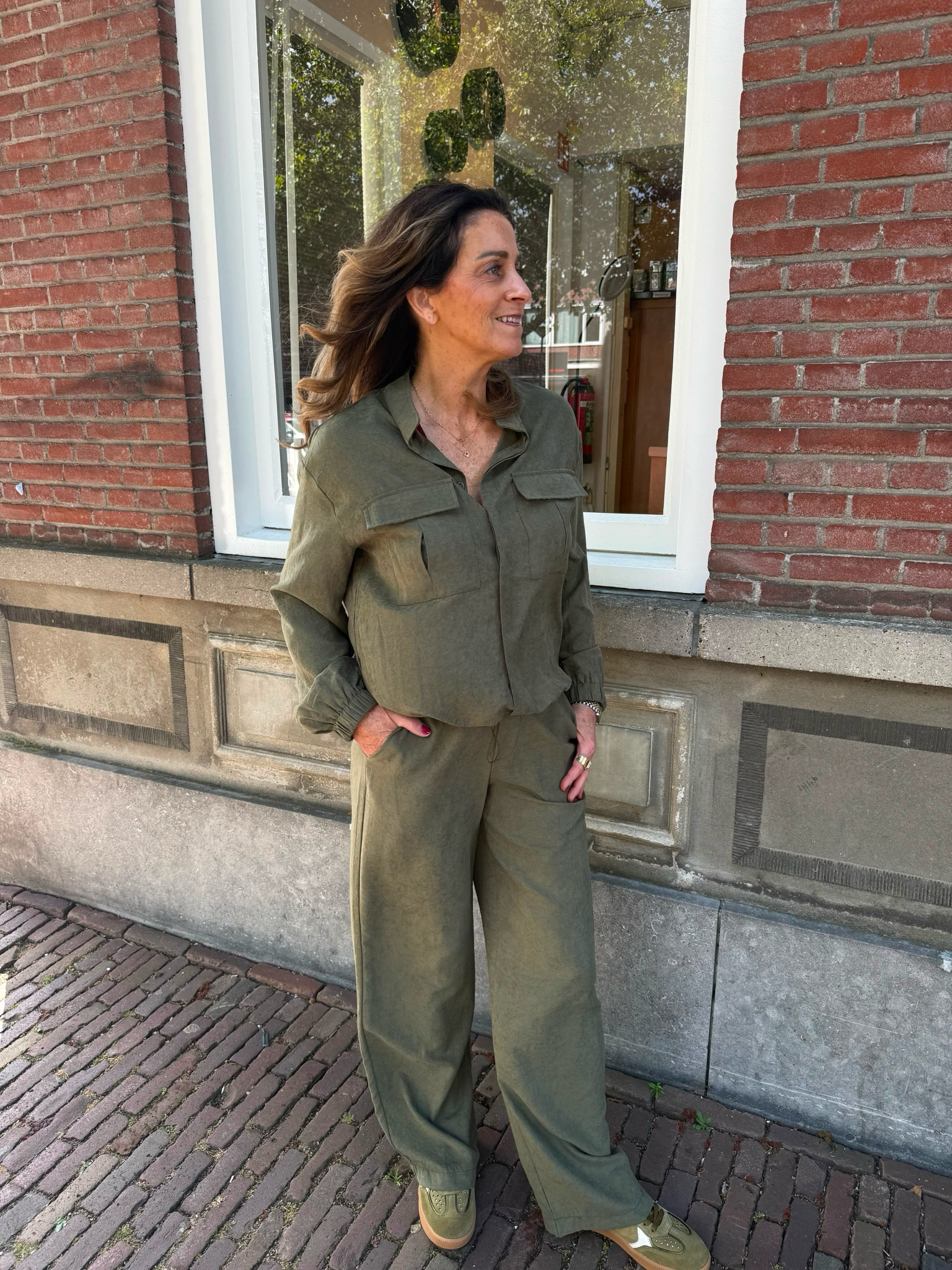 C&S Pernilla pants dark olive
