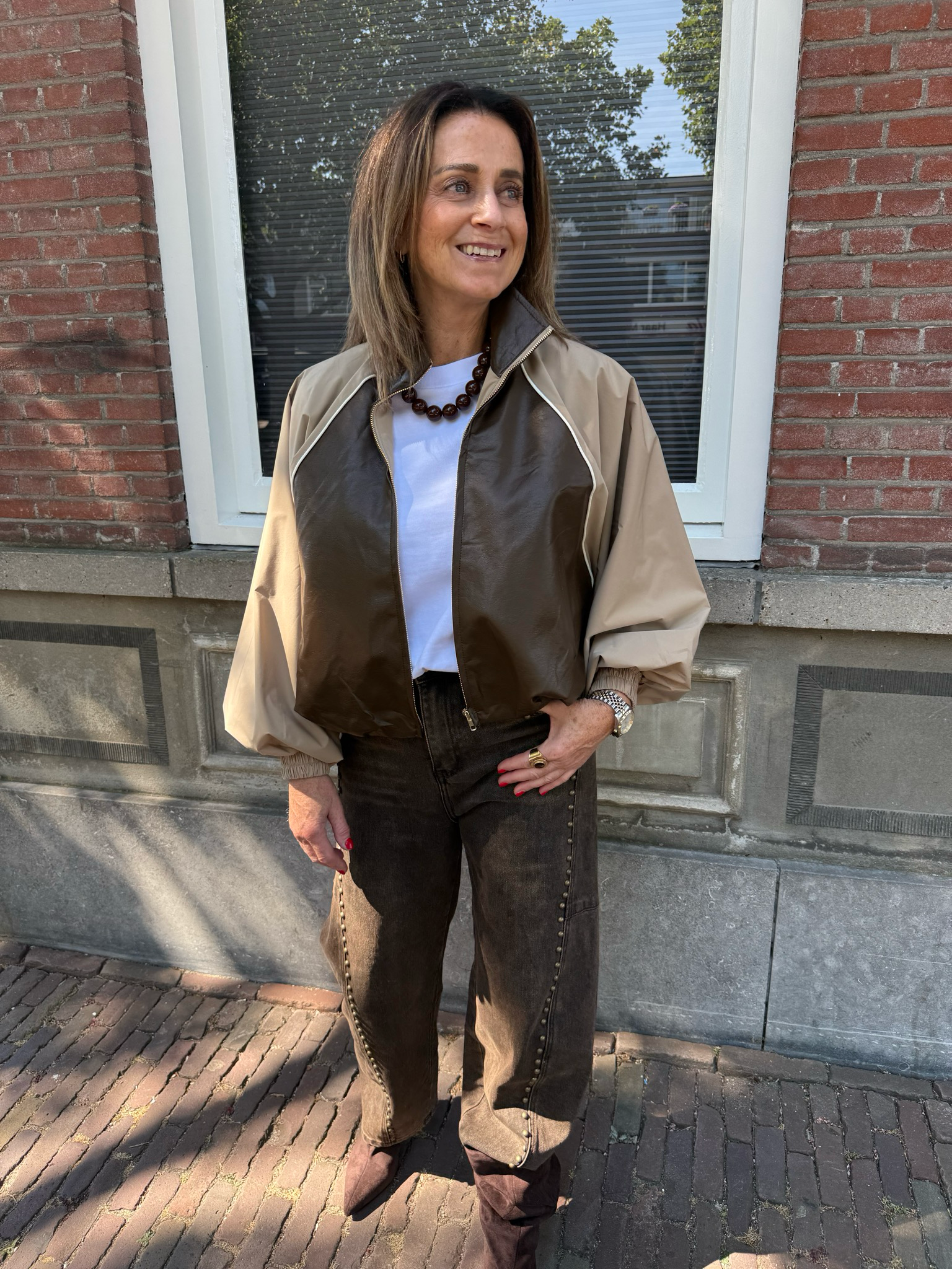 Leo bomber chocolate brown