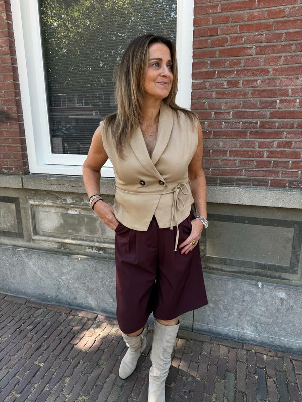 Jazz bermuda pantalon bordeaux