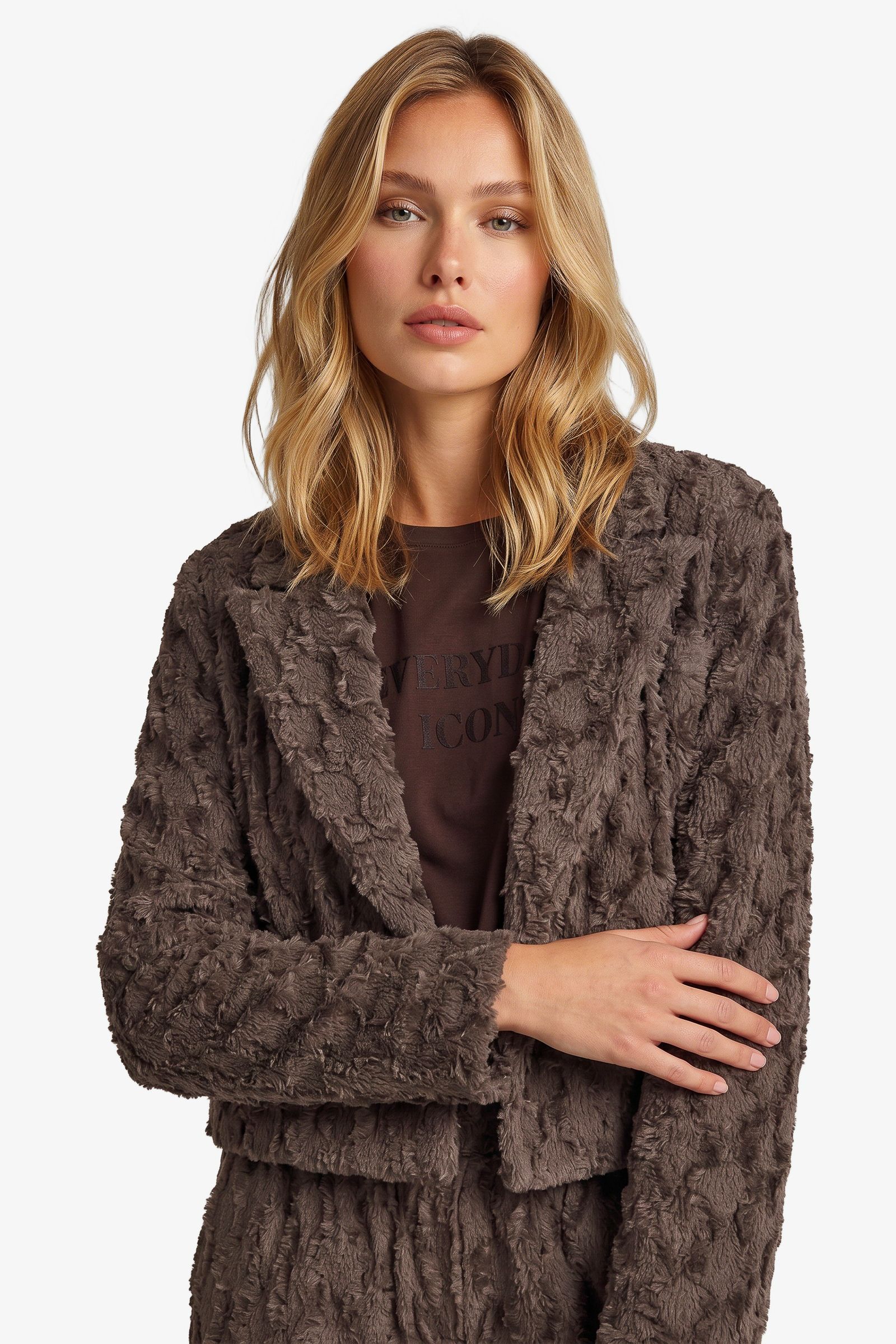 FLURESK Loa blazer dark chocolate