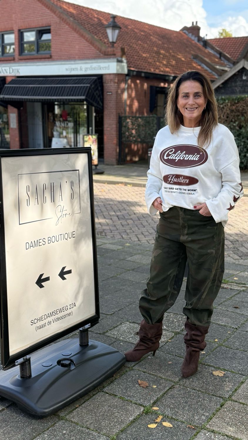 Cassy California sweater  off white & brown