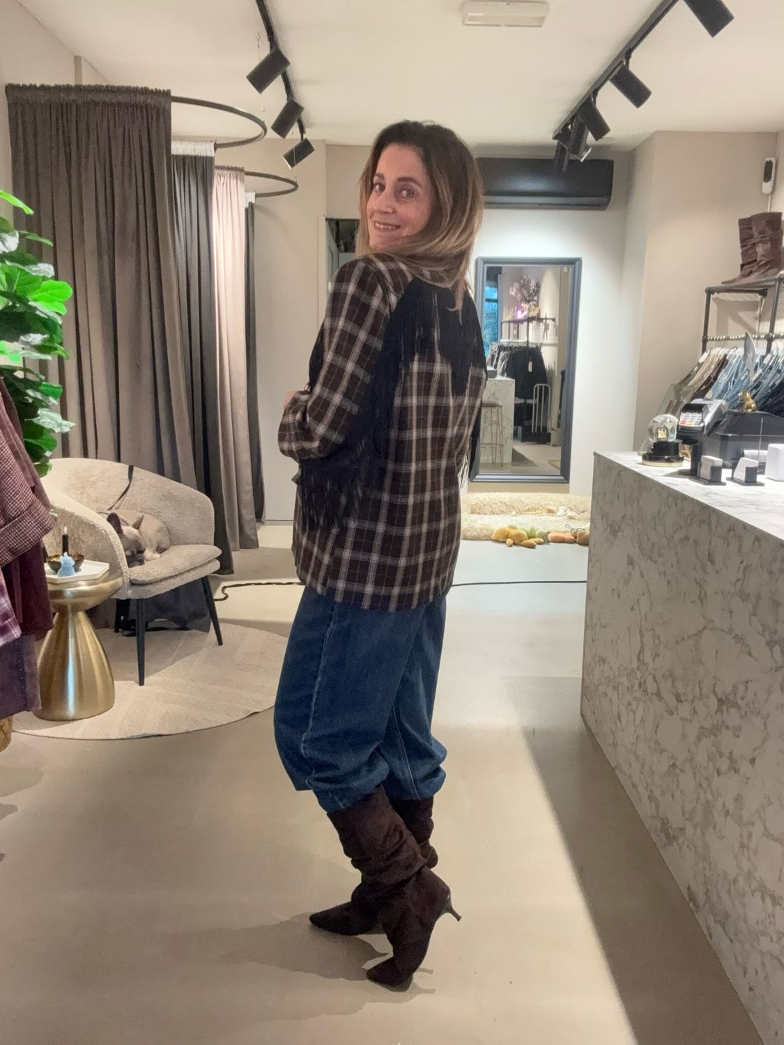 Josje blazer ruit chocolate Josje blazer ruit chocolate