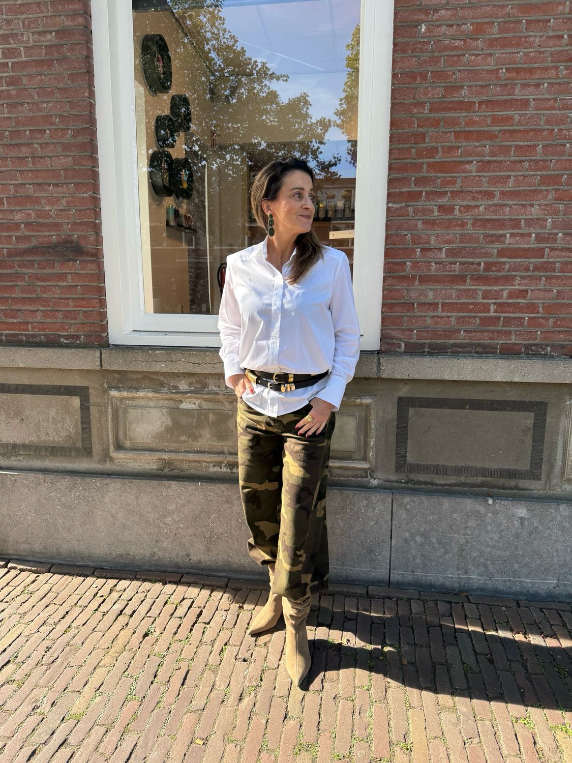 Huxley balloon jeans camou army & brown