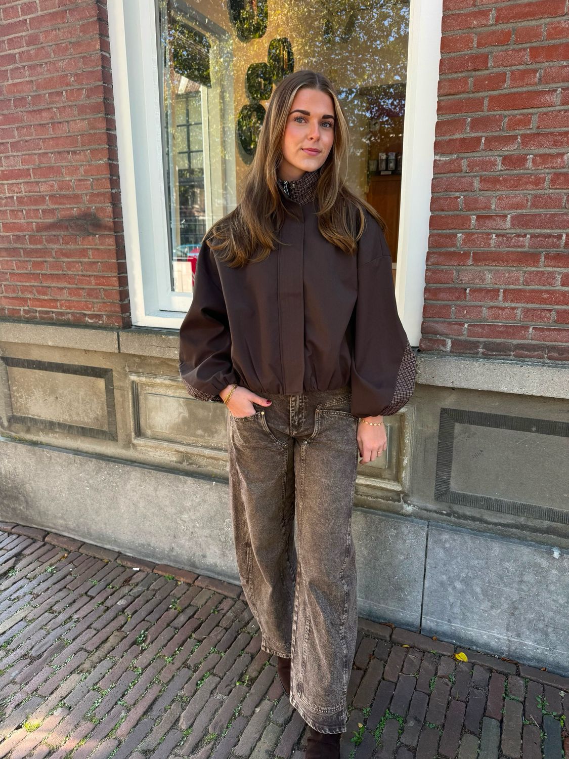 Pleun Queen Hearts barrool jeans fade brown Pleun Queen Hearts barrool jeans fade brown