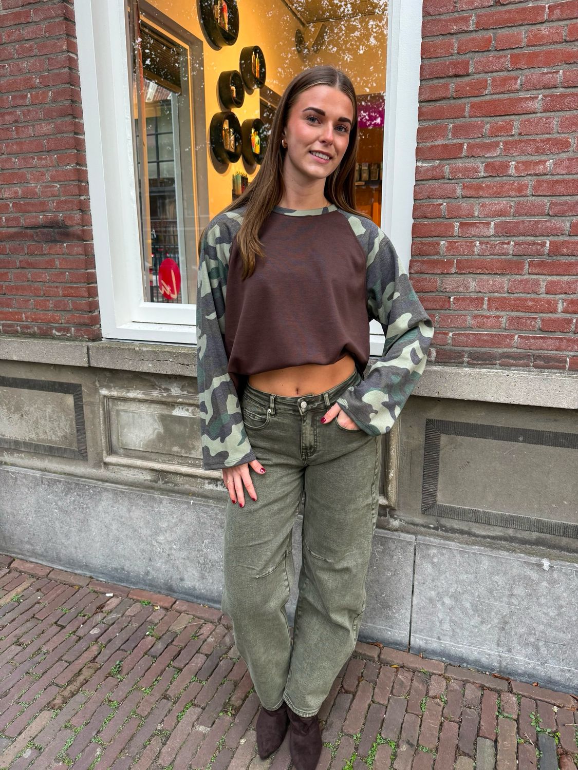 AMBIKA Sandy  sweater brown & army