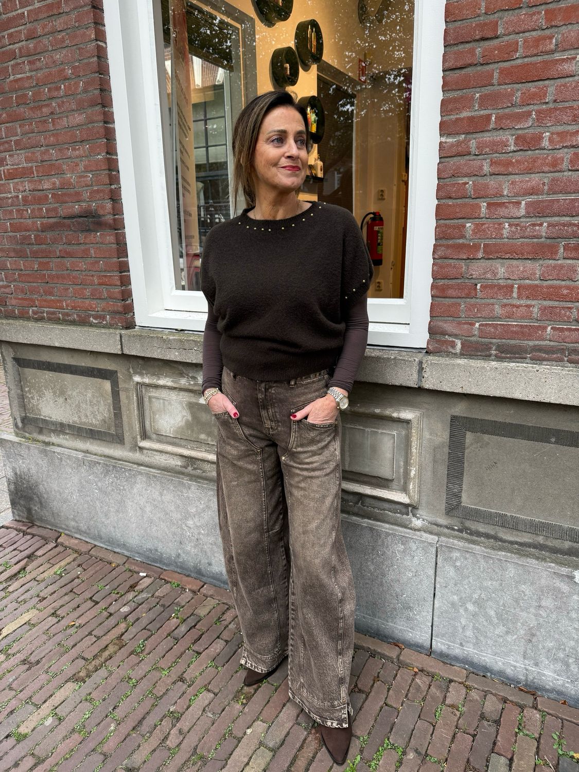 Jotte knit gilet spencer chocolate brown Jotte knit gilet spencer chocolate brown