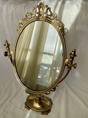 Specchio da tavolo in ottone massiccio – Fine XIX secolo