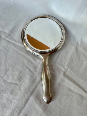 Specchio da toeletta in ottone placcato argento – Anni ’30