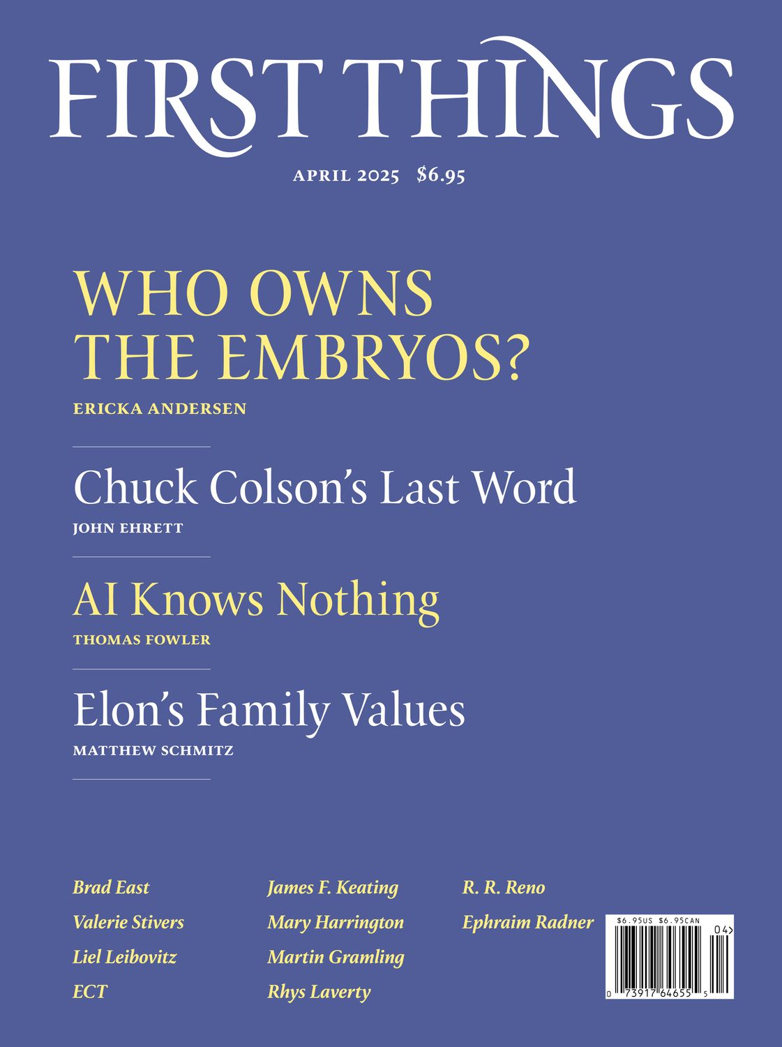 First Things April 2025