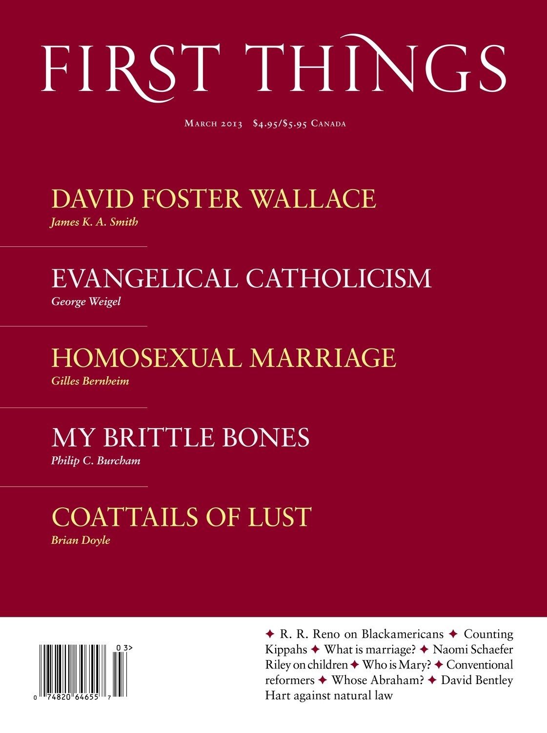First Things March 2013
