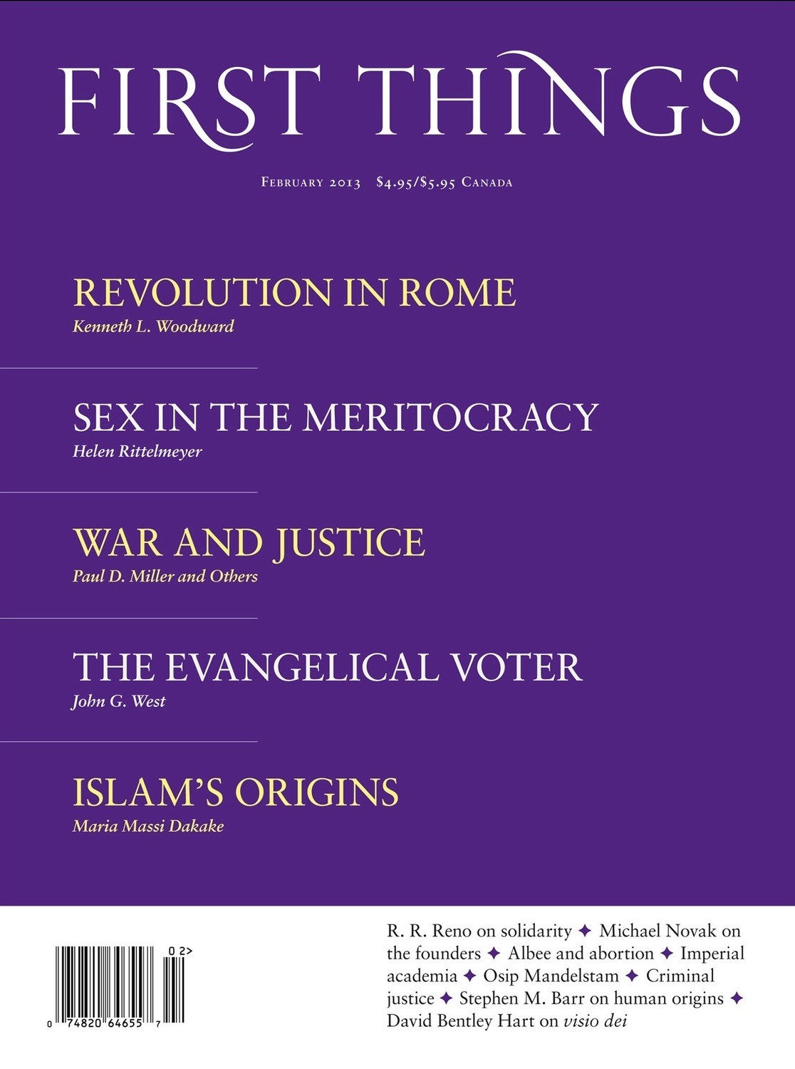 First Things Feb 2013