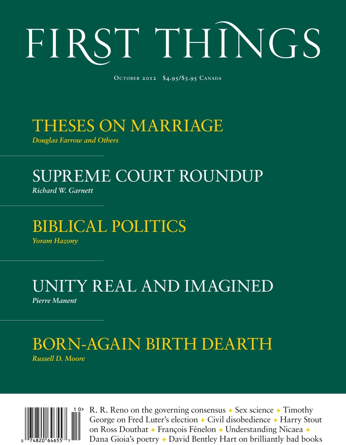 First Things Oct 2012
