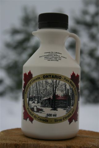 500ml Ontario Grade A Amber Maple Syrup Plastic Jug