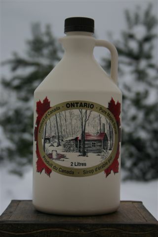 2L Ontario Grade A Amber Maple Syrup Plastic Jug - Available for pickup orders only - Not shipped.