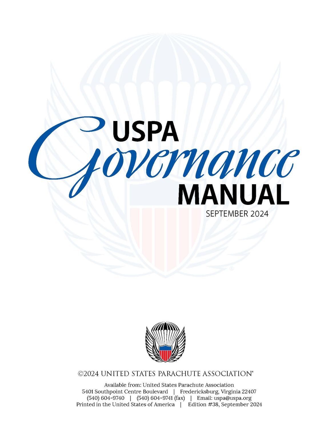 USPA Governance Manual-paperback
