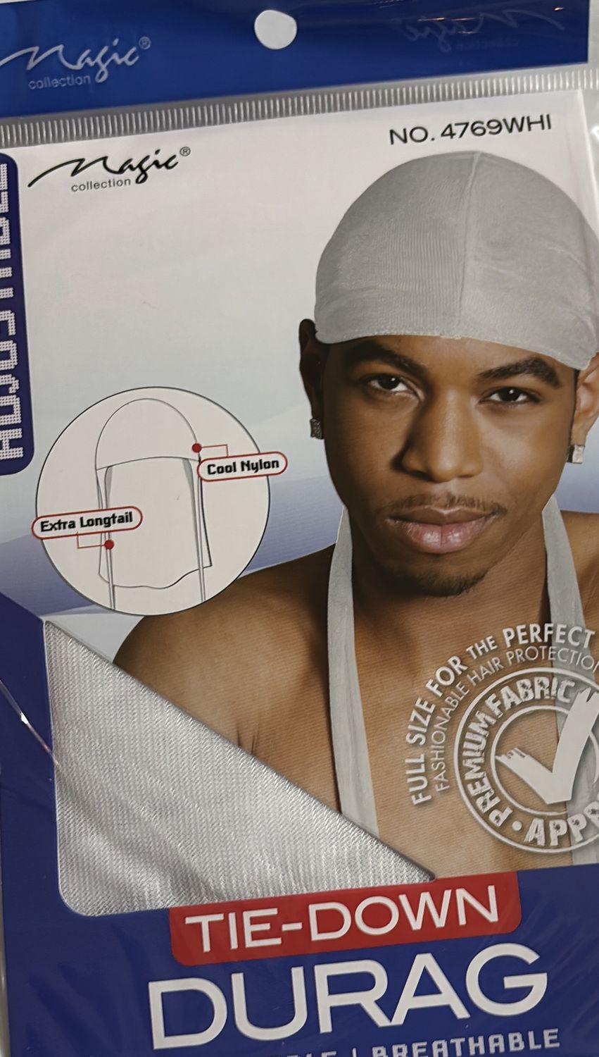 WHITE SATIN DURAG