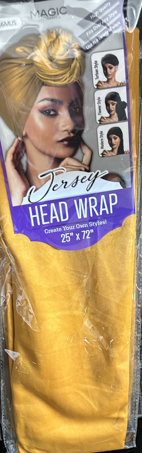 Magic jersey head wrap gld