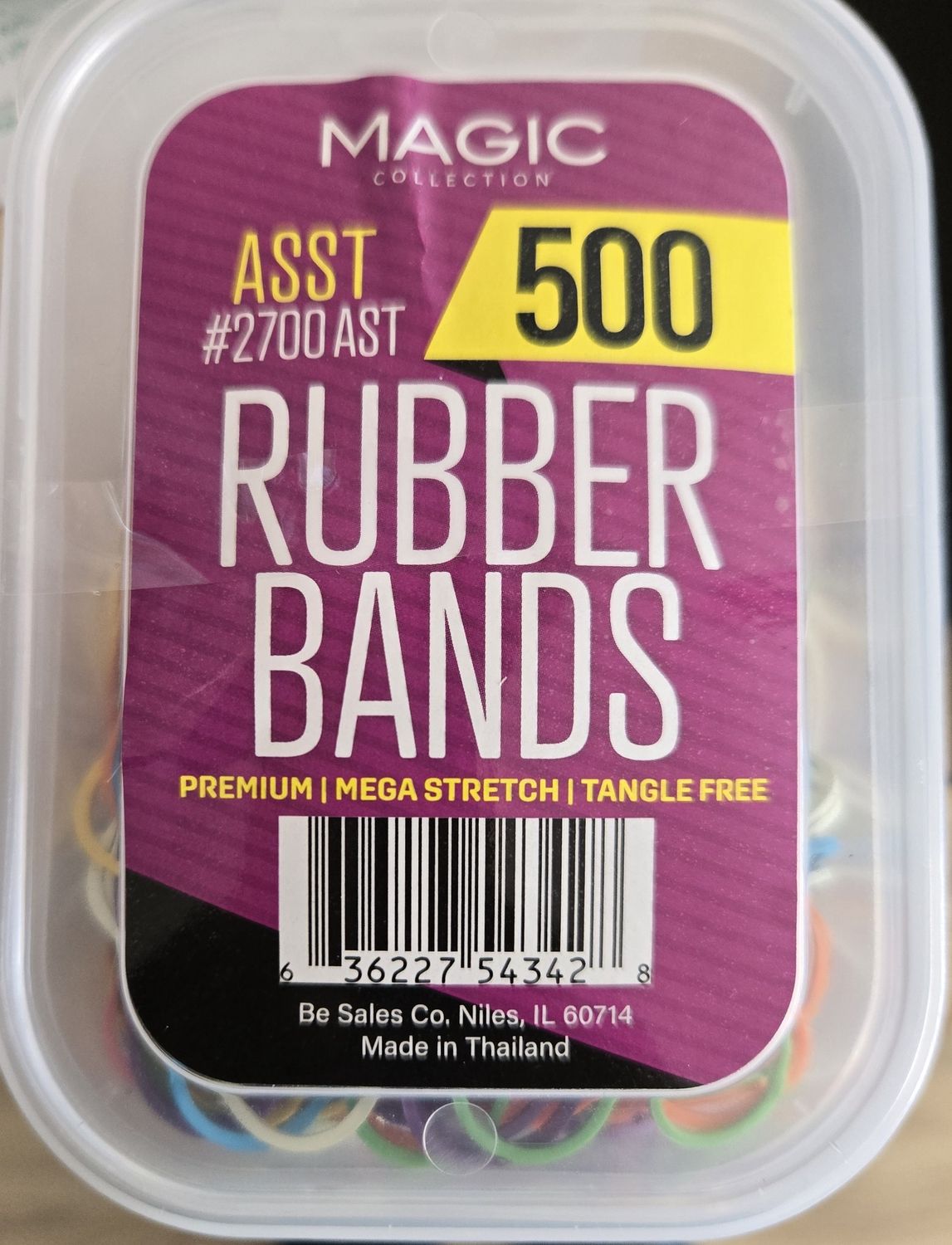 Magic 500 rubber bnds assorted