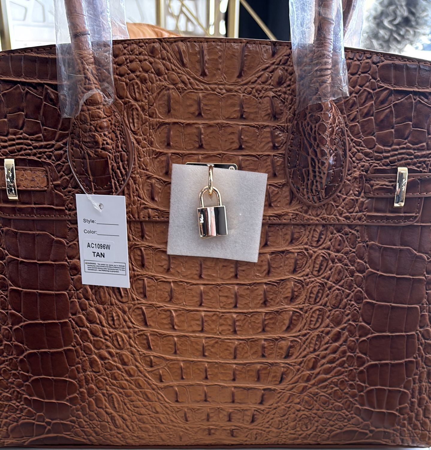 HANDBAG LG TAN
