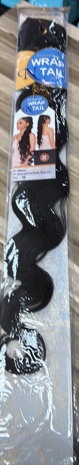 New born free wrap n tail hair 1b