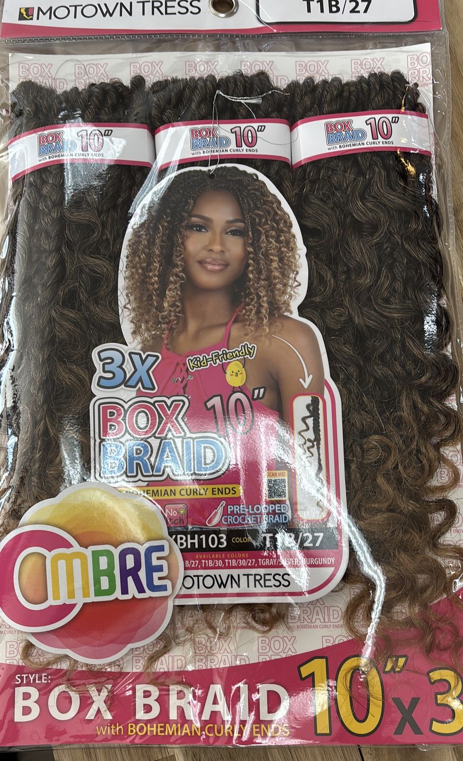3X Box Braid 10” T1B/27