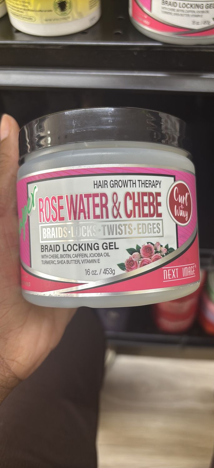 Super rose water &amp; chebe hair growth therapy braid locking gel