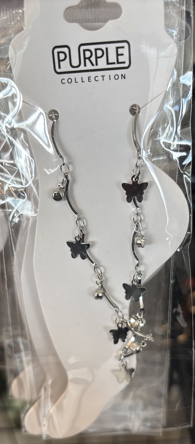 Purple Collection Silver Anklet