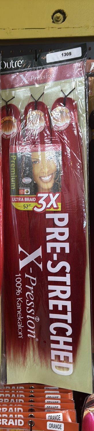 X pression pre stretched braid hair 52” 130S