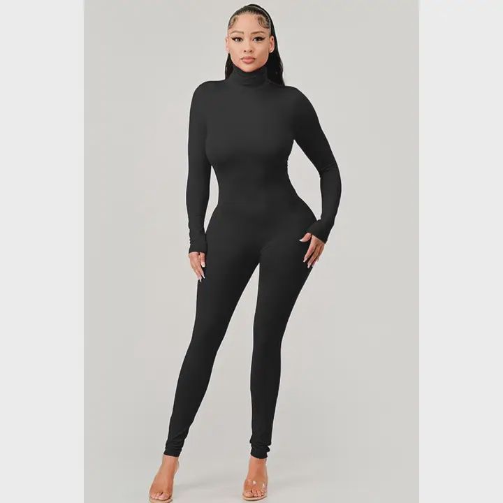 Turtle Neck Jumpsuit blk