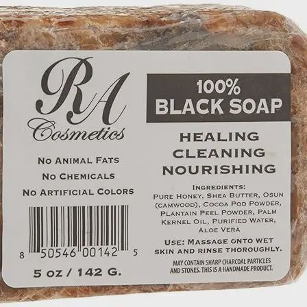 African Black Soap Bar - Unscented, 5 oz