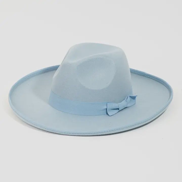 Ribbon Bow Tie Fedora Hat BLU
