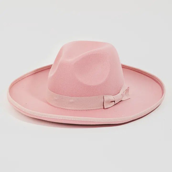 Ribbon Bow Tie Fedora Hat pnk