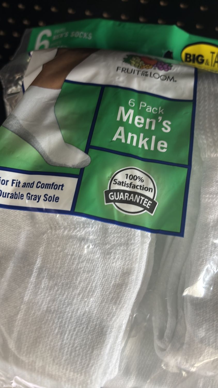 men ankle socks 6 pck