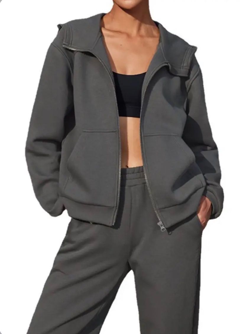 Hooded Long Sleeved Dark Grey Small