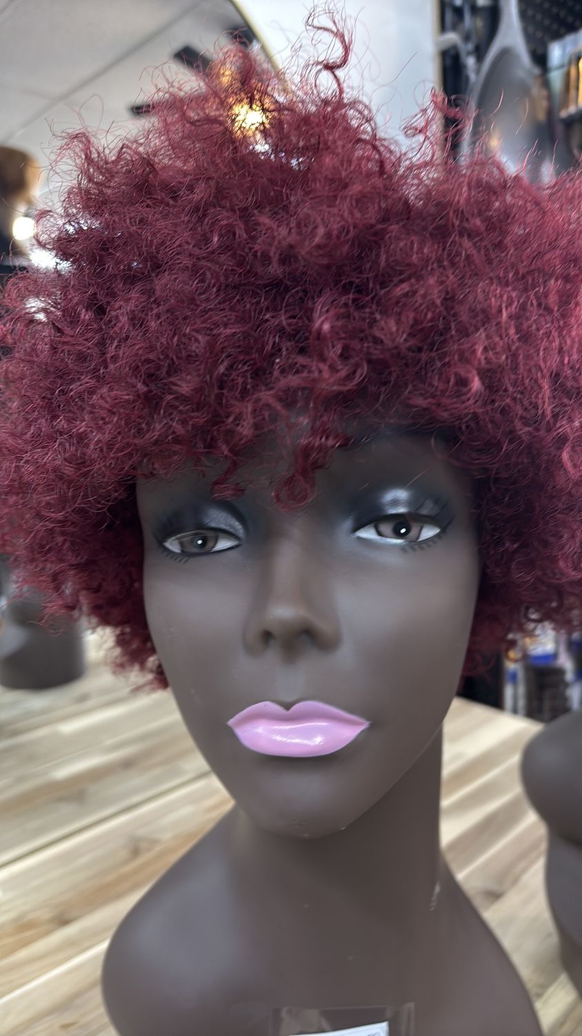 36 Burgundy Curly Wig