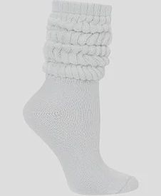 Ladies Slouch Socks White