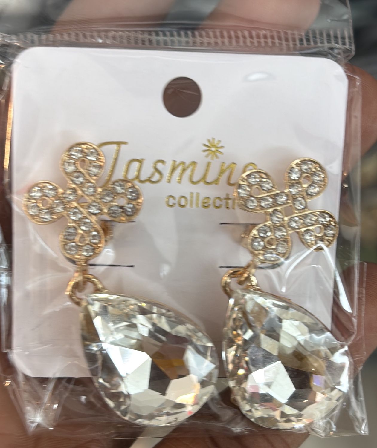 Jasmine collection clip on earrings