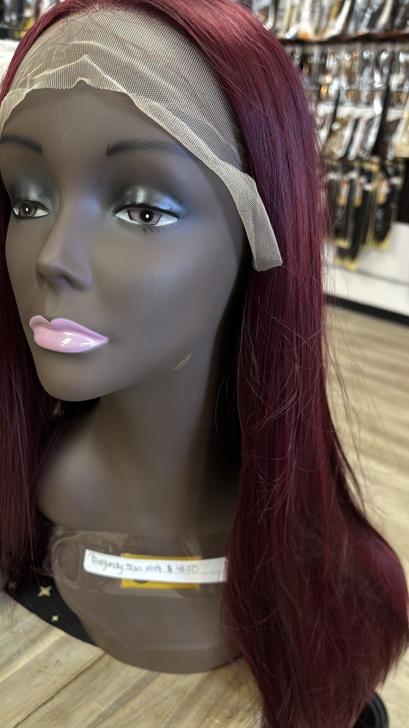 Burgundy 30in wig