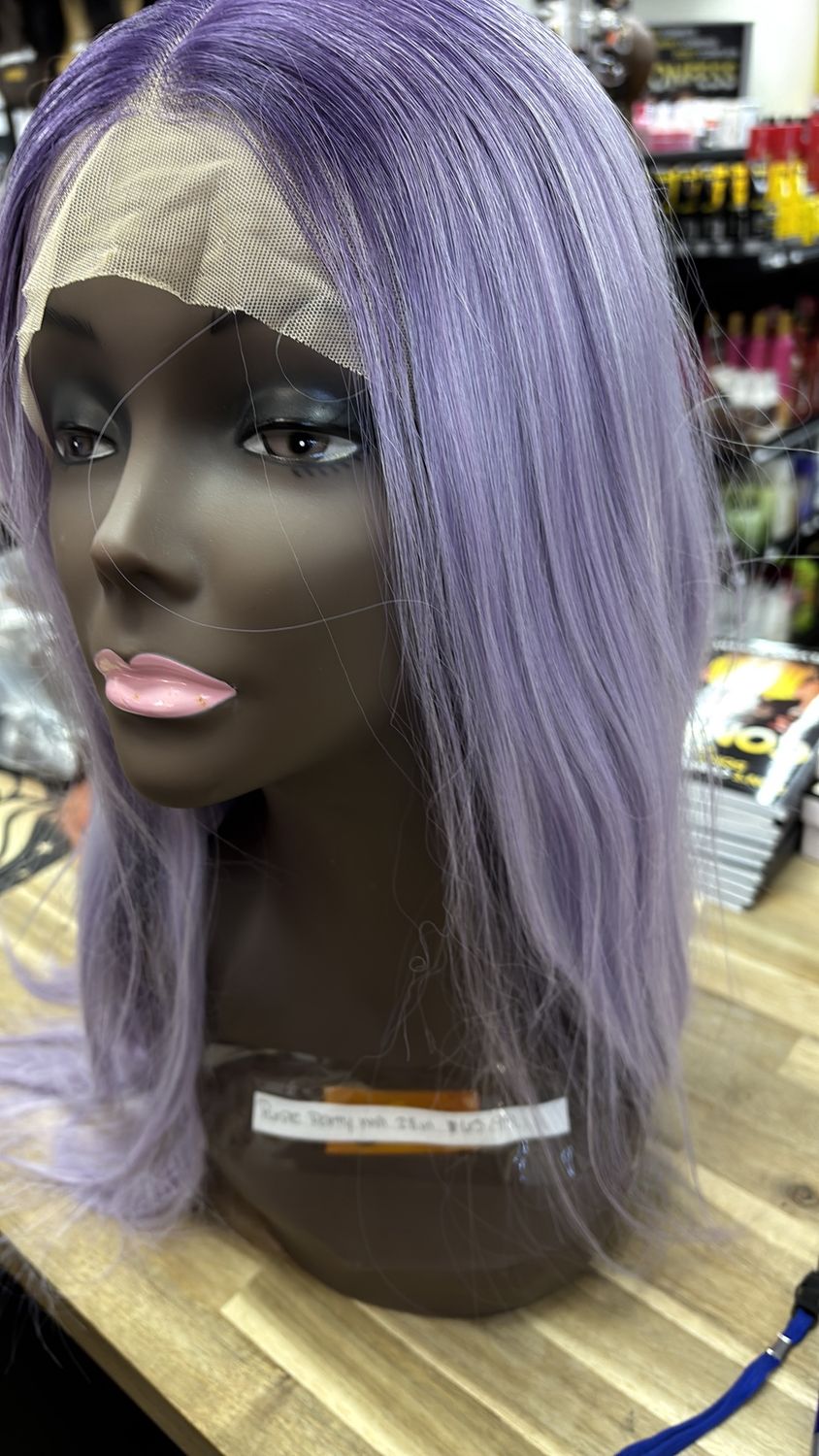 Purple party wig 28in