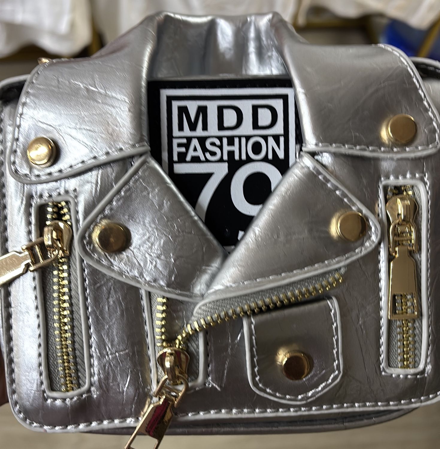 women jacket mini suitcase bag SILVER