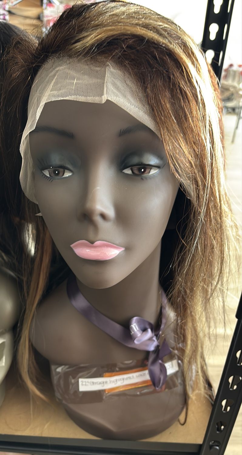 22” straight highlighted lace front