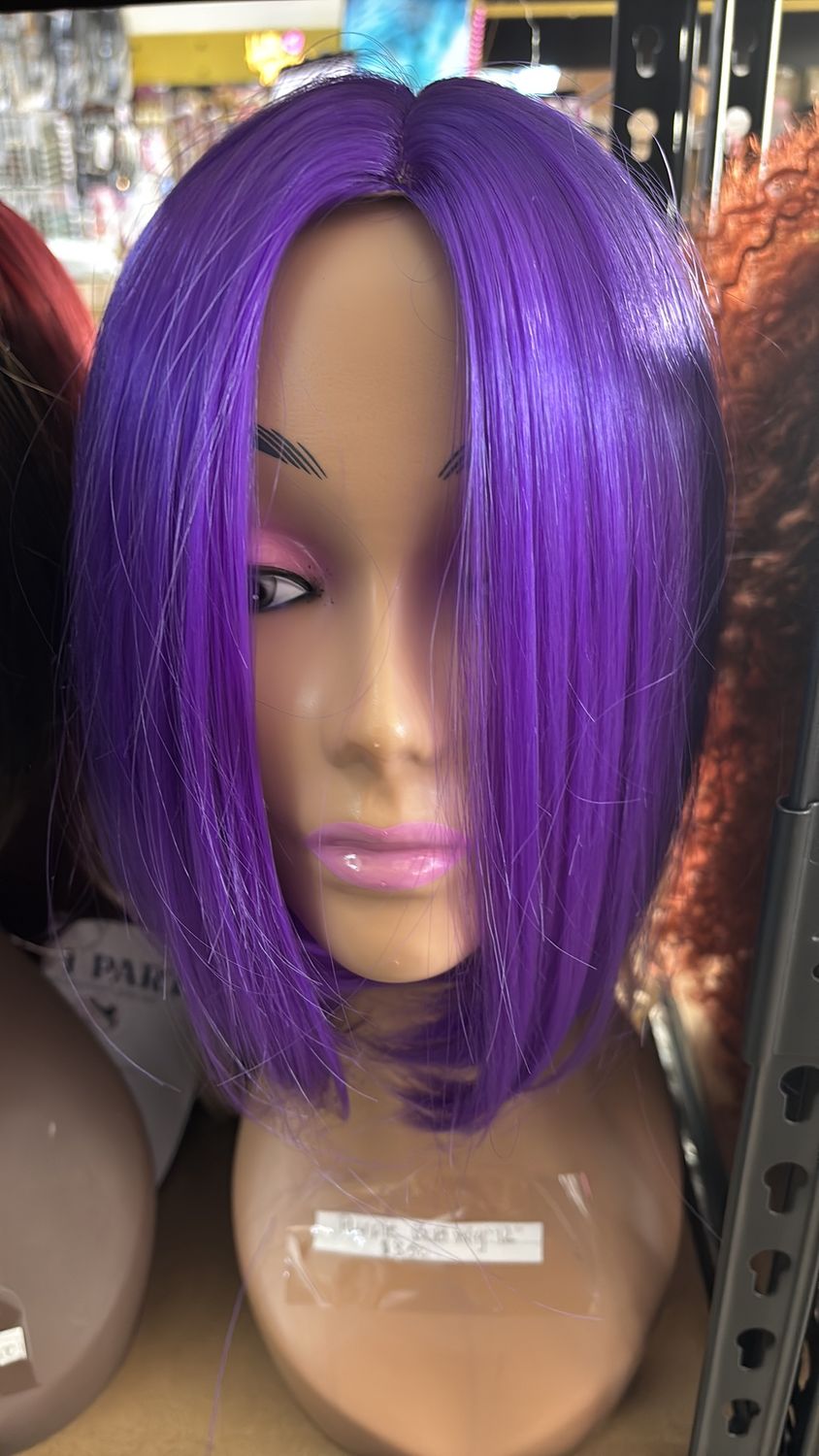 purple bob wig 12”