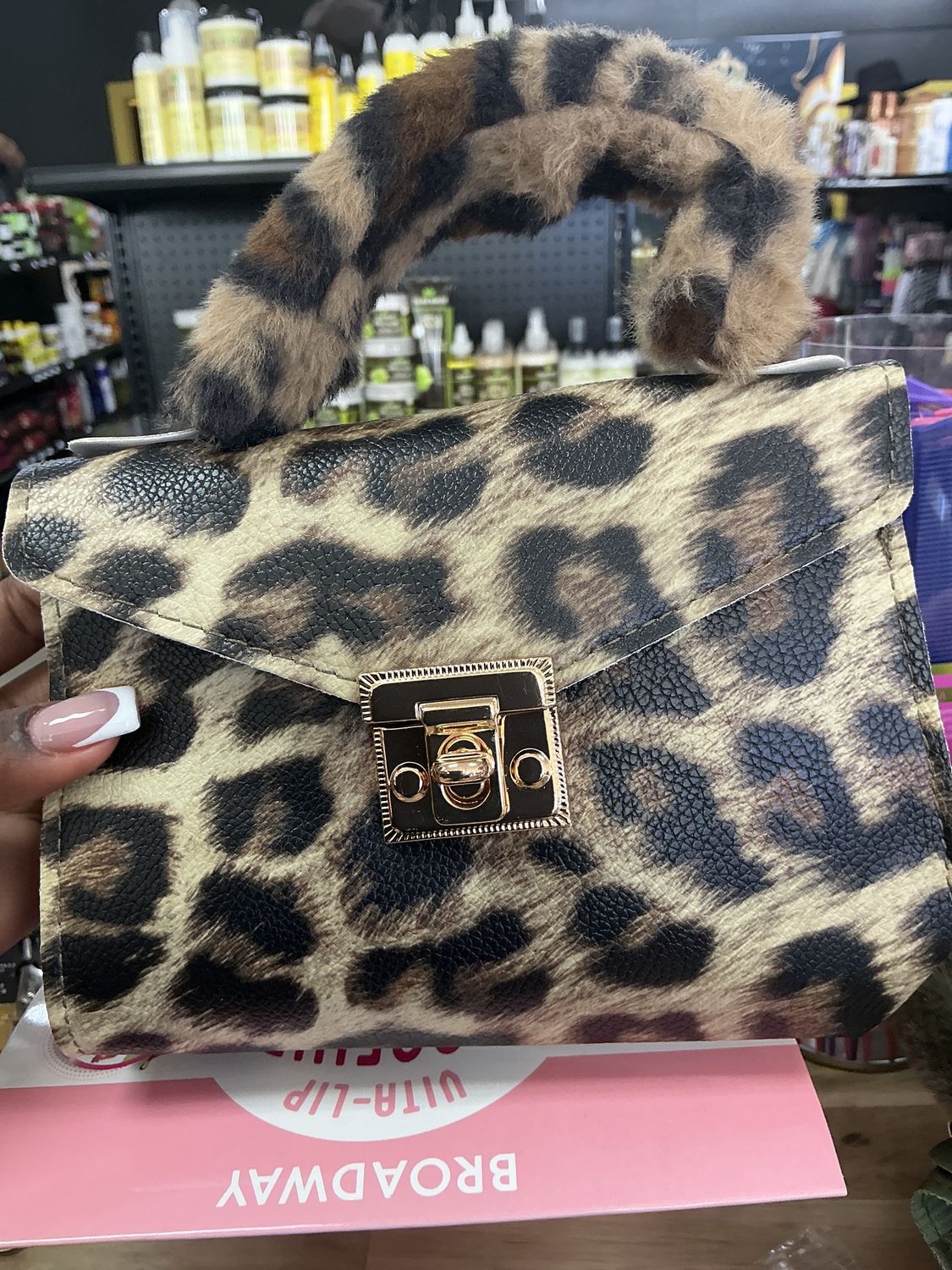 autumn winter cheetah print purse