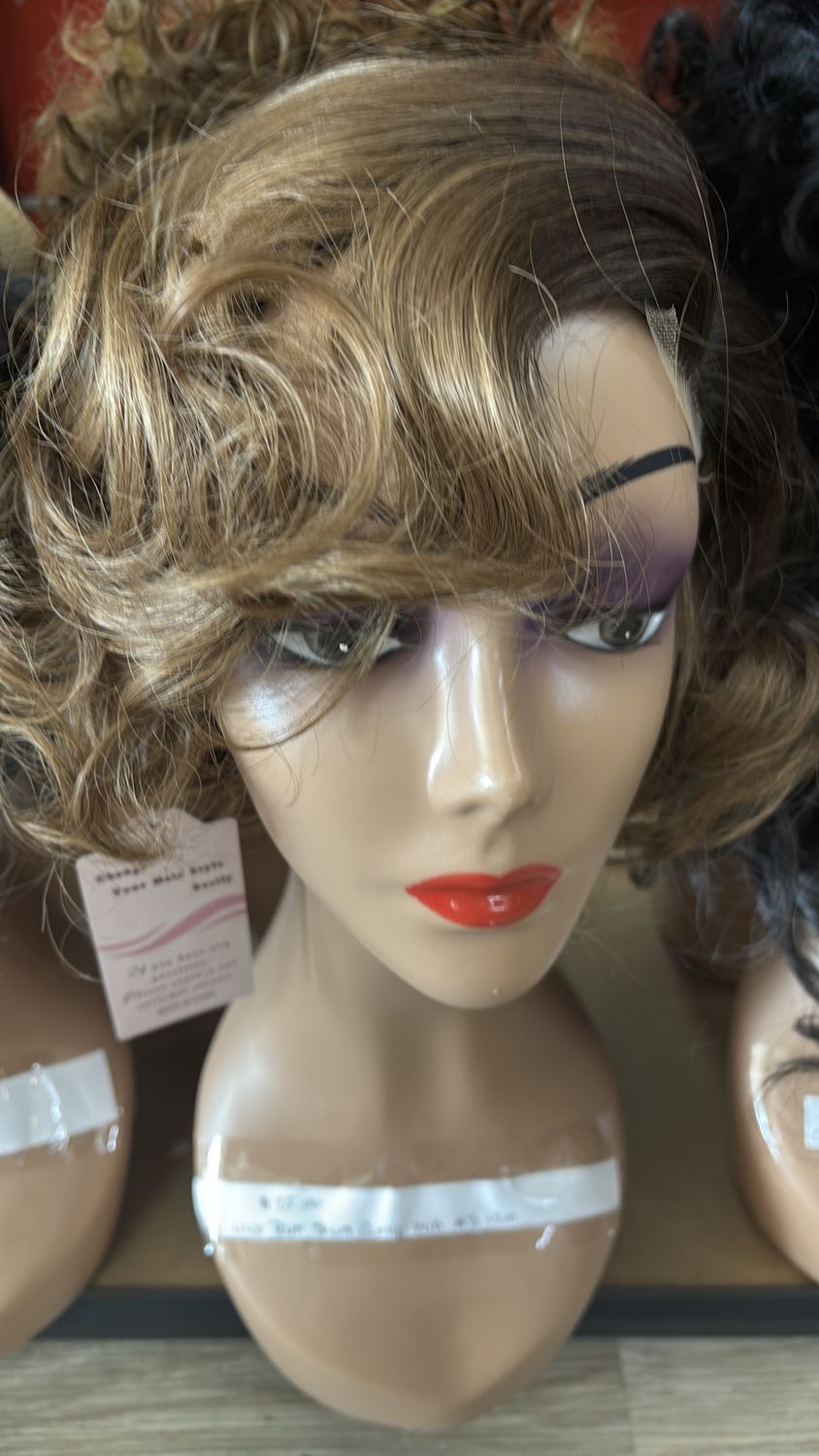 4x1 lace part short curly wig #3 12in