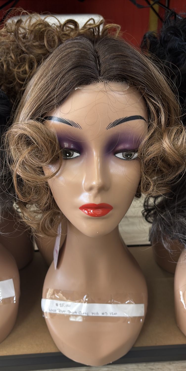 4x1 lace part short curly wig #3 12in