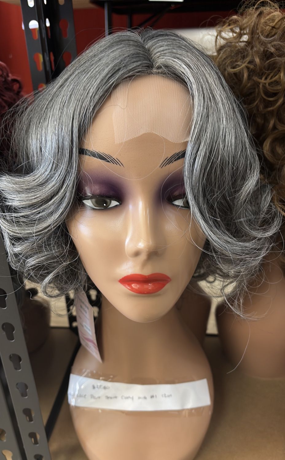 4x1 lace part short curly wig #1 12in