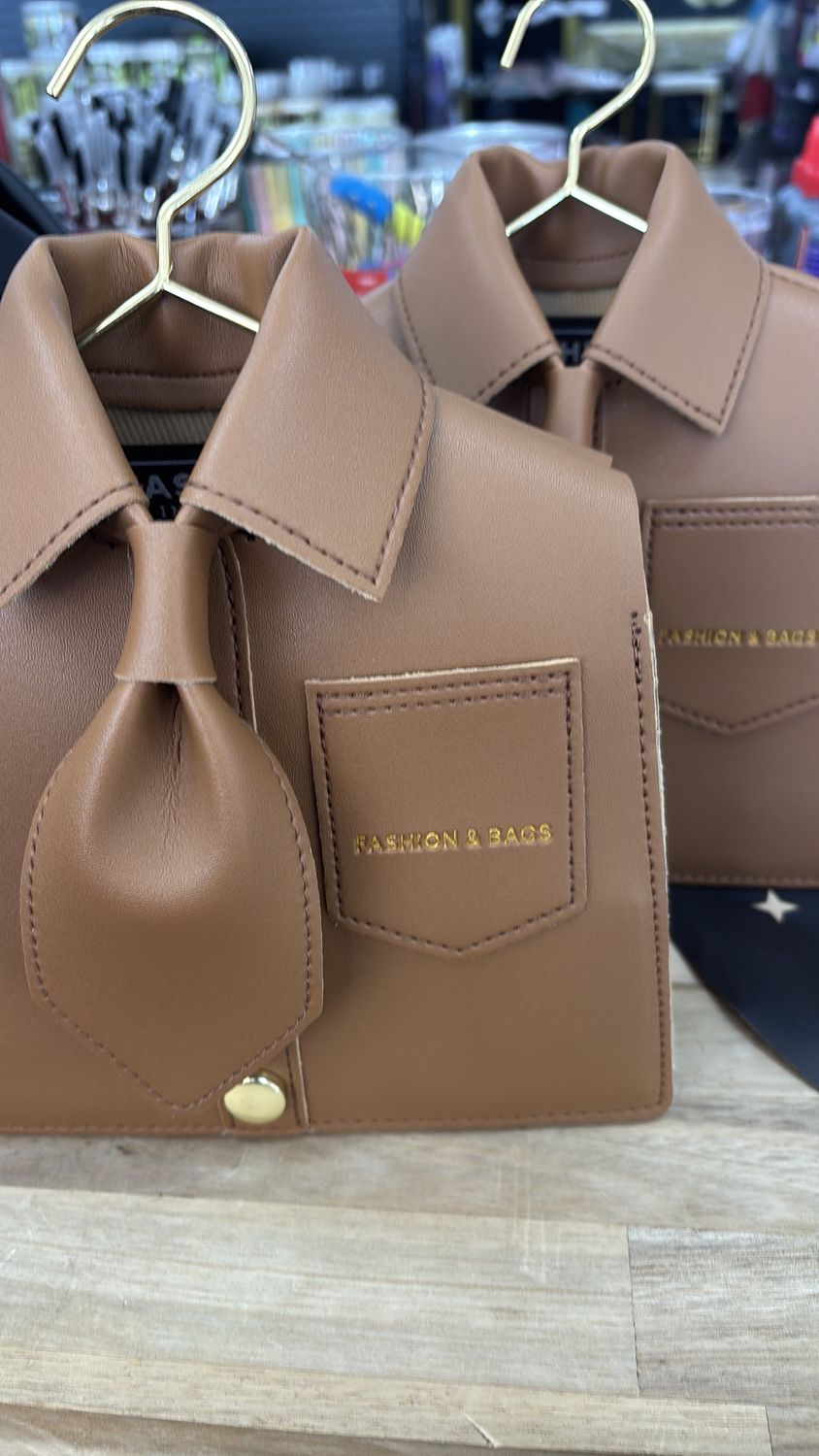 Brown clothing bag purse