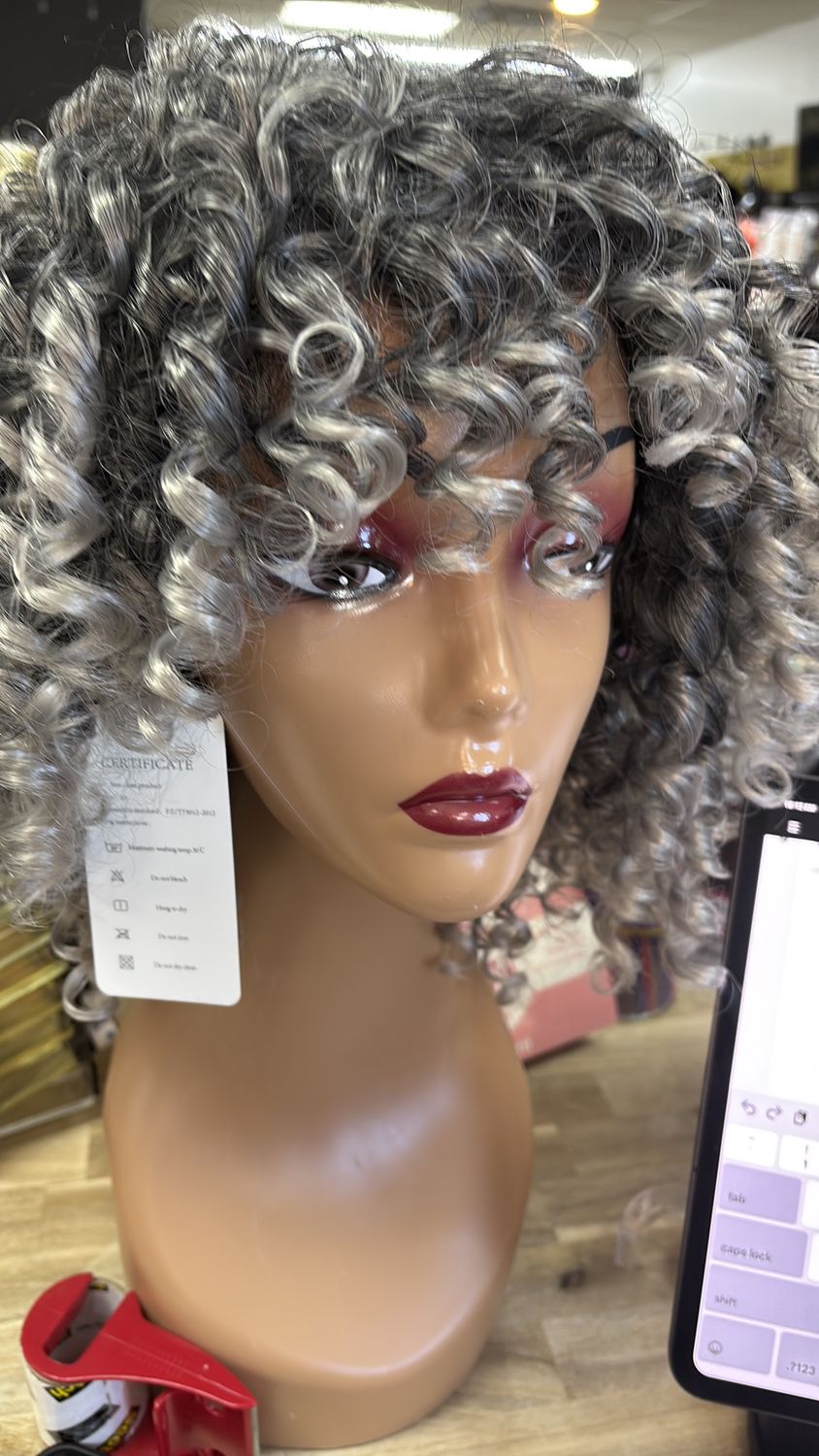 Crunchy Curls grey wig