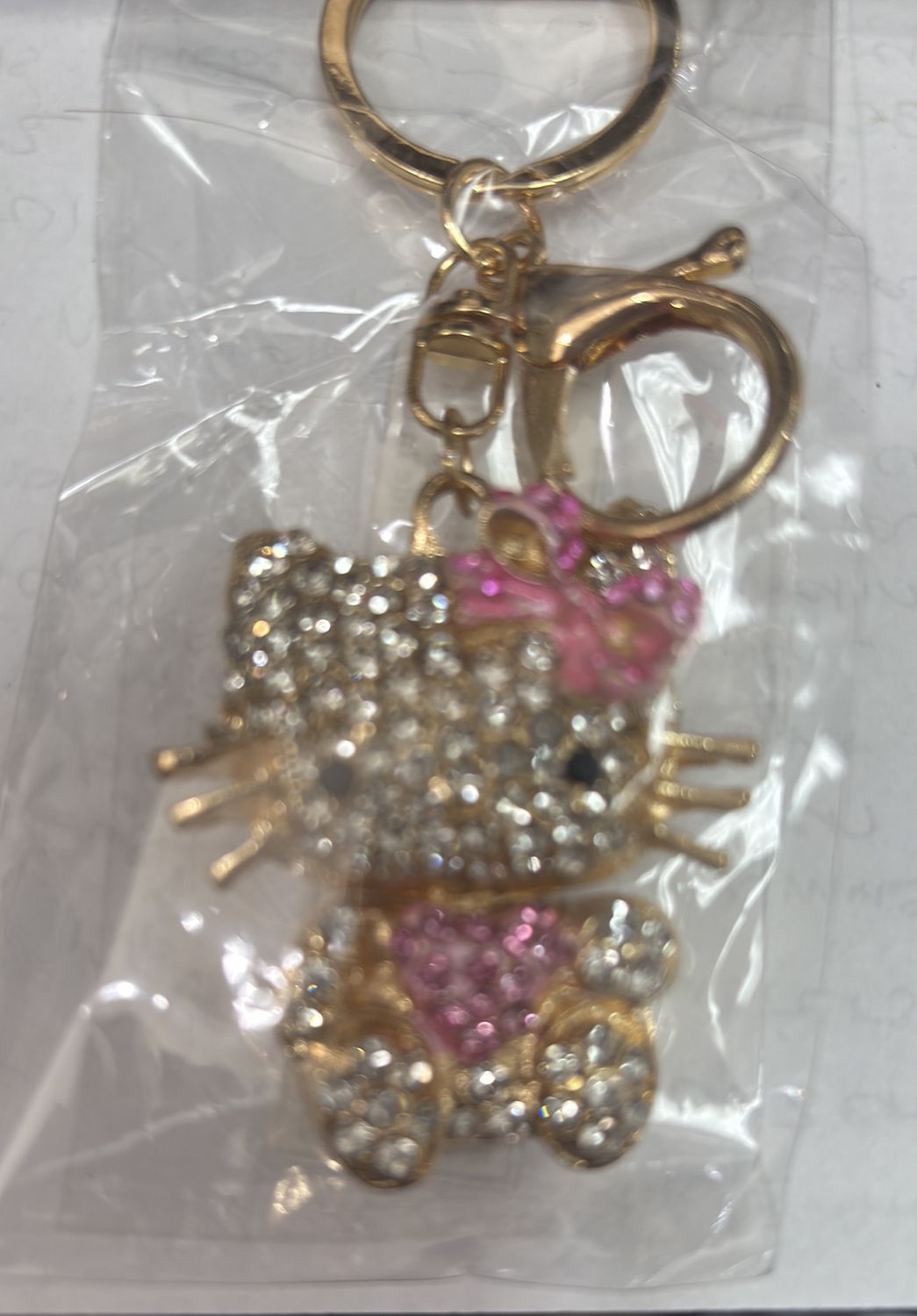 Hello Kitty Assorted Sm Rhine Key Chains Pink
