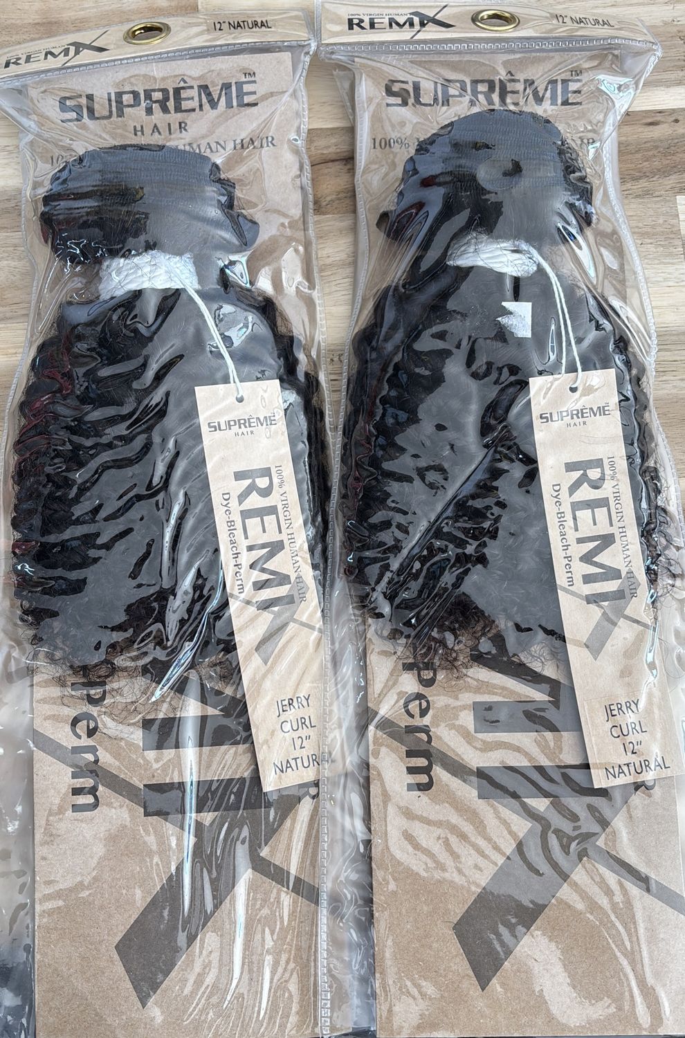 Remi human hair bundles jerry curl 12”